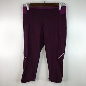 Lucy Cropped Reflective Workout Burgundy Leggings Lucytech Size S